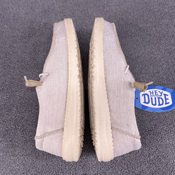 Hey Dude Wendy Boho Stitch Gray Shoes Women W 8 Slip On Loafer White Latte - Picture 12 of 16
